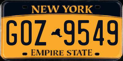 NY license plate GOZ9549