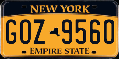 NY license plate GOZ9560