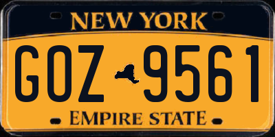 NY license plate GOZ9561
