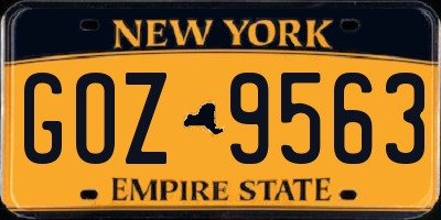 NY license plate GOZ9563