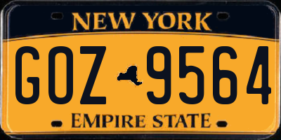 NY license plate GOZ9564