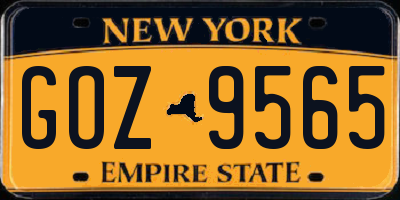 NY license plate GOZ9565