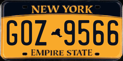 NY license plate GOZ9566