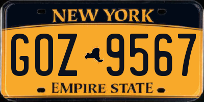 NY license plate GOZ9567