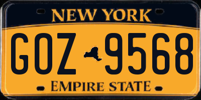 NY license plate GOZ9568