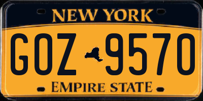 NY license plate GOZ9570