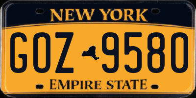 NY license plate GOZ9580