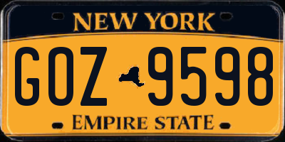 NY license plate GOZ9598