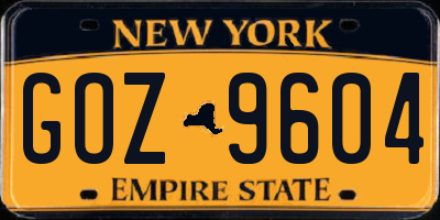 NY license plate GOZ9604