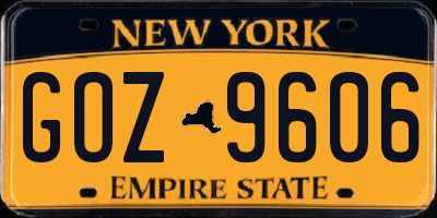 NY license plate GOZ9606