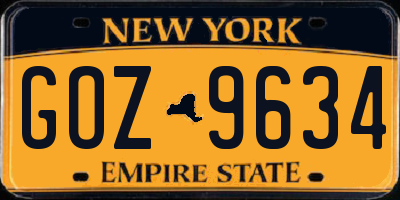 NY license plate GOZ9634