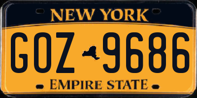 NY license plate GOZ9686