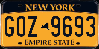 NY license plate GOZ9693