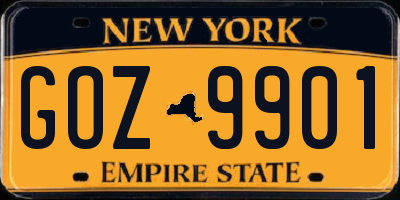 NY license plate GOZ9901