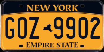 NY license plate GOZ9902
