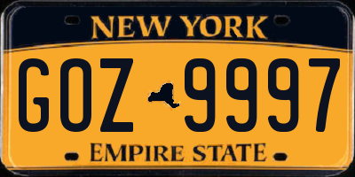 NY license plate GOZ9997