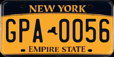 NY license plate GPA0056