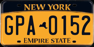 NY license plate GPA0152