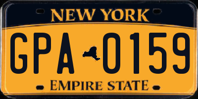 NY license plate GPA0159