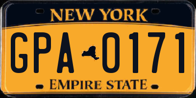 NY license plate GPA0171