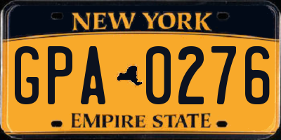 NY license plate GPA0276