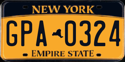 NY license plate GPA0324