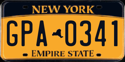NY license plate GPA0341