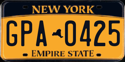 NY license plate GPA0425