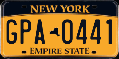NY license plate GPA0441