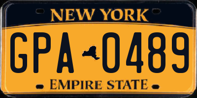 NY license plate GPA0489