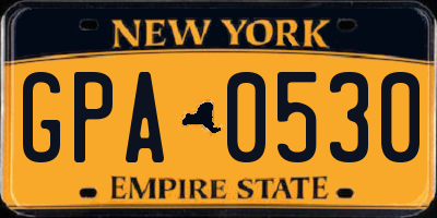 NY license plate GPA0530