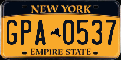 NY license plate GPA0537