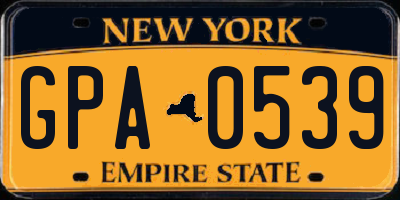 NY license plate GPA0539
