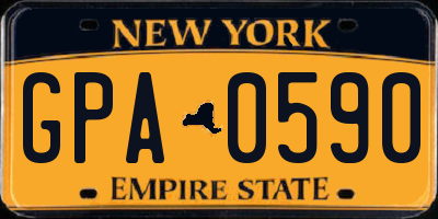 NY license plate GPA0590