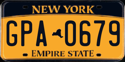 NY license plate GPA0679