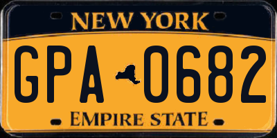 NY license plate GPA0682