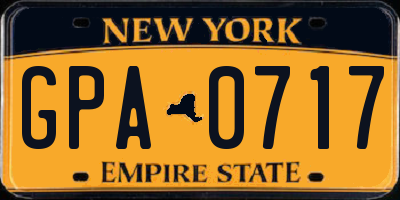 NY license plate GPA0717