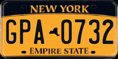 NY license plate GPA0732