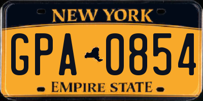 NY license plate GPA0854