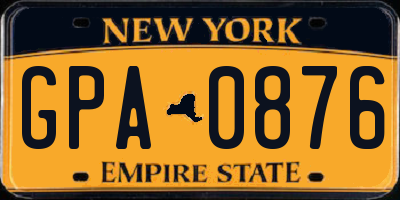 NY license plate GPA0876