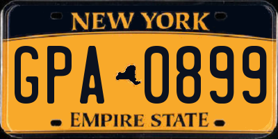 NY license plate GPA0899
