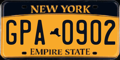 NY license plate GPA0902