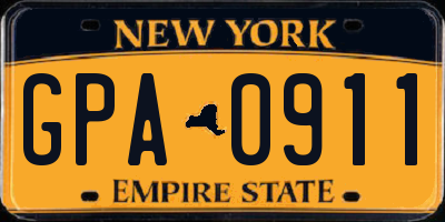 NY license plate GPA0911