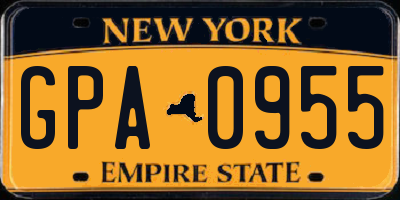NY license plate GPA0955