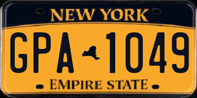 NY license plate GPA1049
