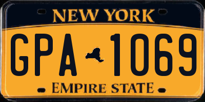NY license plate GPA1069