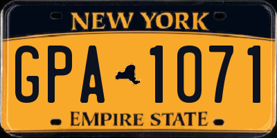 NY license plate GPA1071
