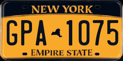 NY license plate GPA1075