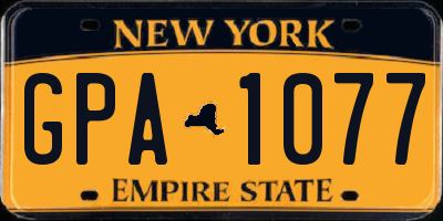 NY license plate GPA1077