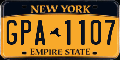 NY license plate GPA1107